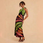 Women's Backless Floral Dress
