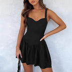 Ruched V-Neck Sleeveless Dress