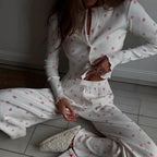 Sexy Girl Floral Fungus Long Sleeve Trousers Spring Autumn Casual