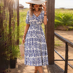 Summer Casual A-Line National Printing Dress