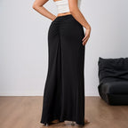 Women's High-Waist Slit Midi Skirt