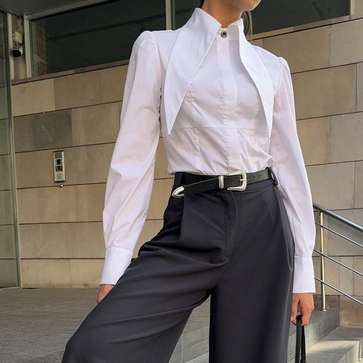 French White Collared Shirt