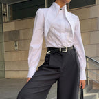 French White Collared Shirt