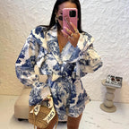 National Ink Painting Printing Suit Polo Collar