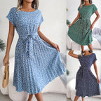 Floral Pleated Swing Dress