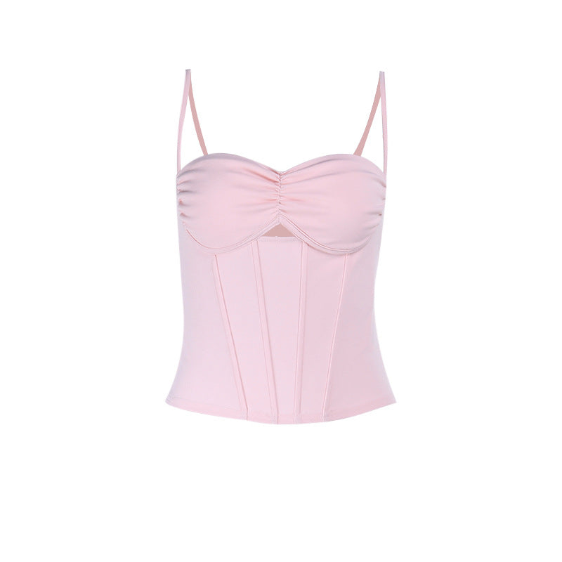 's Vest Cutout Strap Waist Strap Top