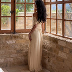 One-Shoulder Ruched A-Line Maxi Dress