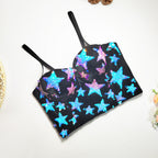 Women’s Embroidered Sequin Spaghetti Strap Crop Top