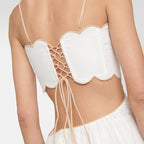 Women's Linen Cutout Cami Midi Dress