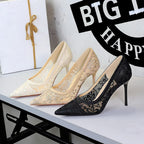 Women's Floral Lace Stiletto Heels