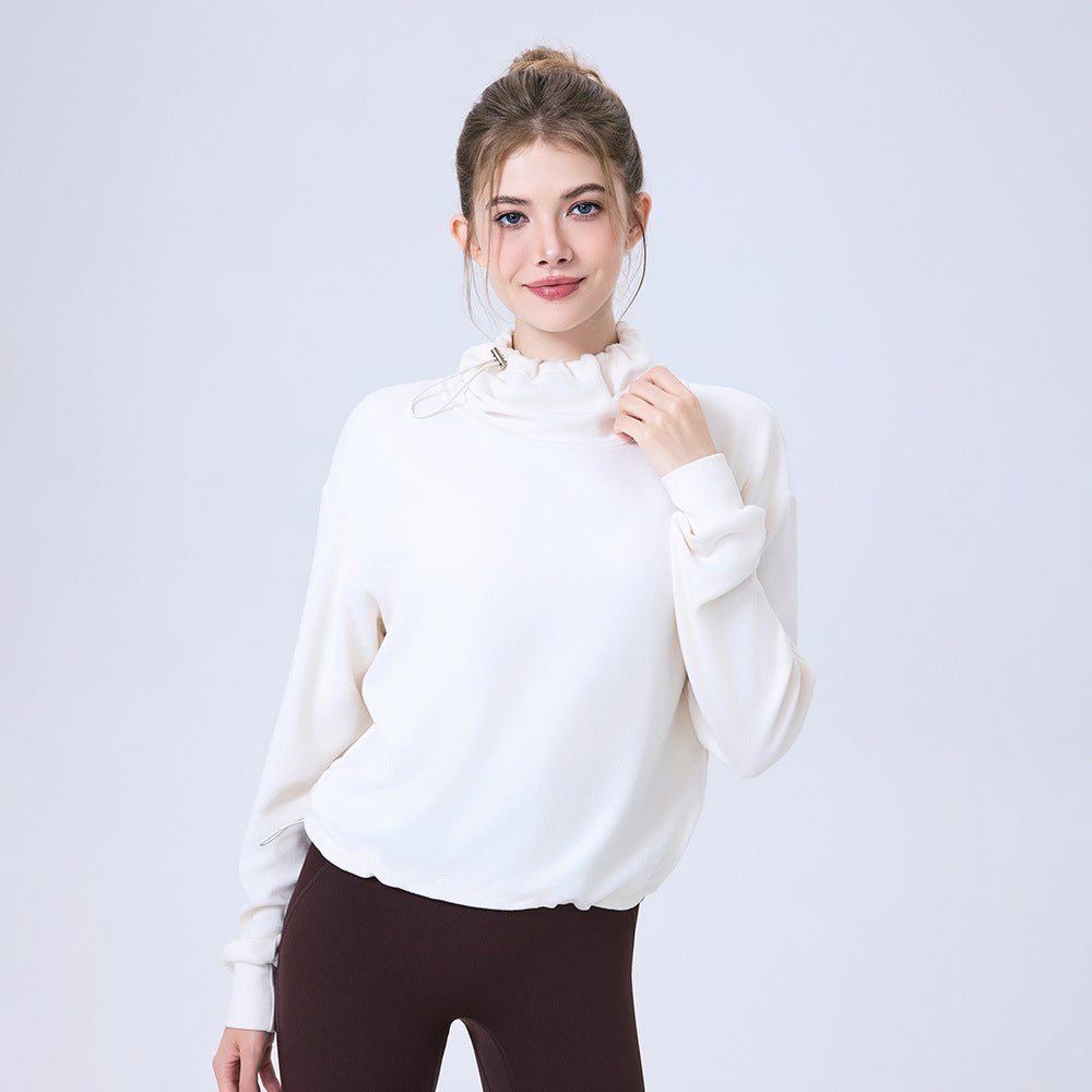 Women's Plush Stand-Collar Sports Sweatshirt