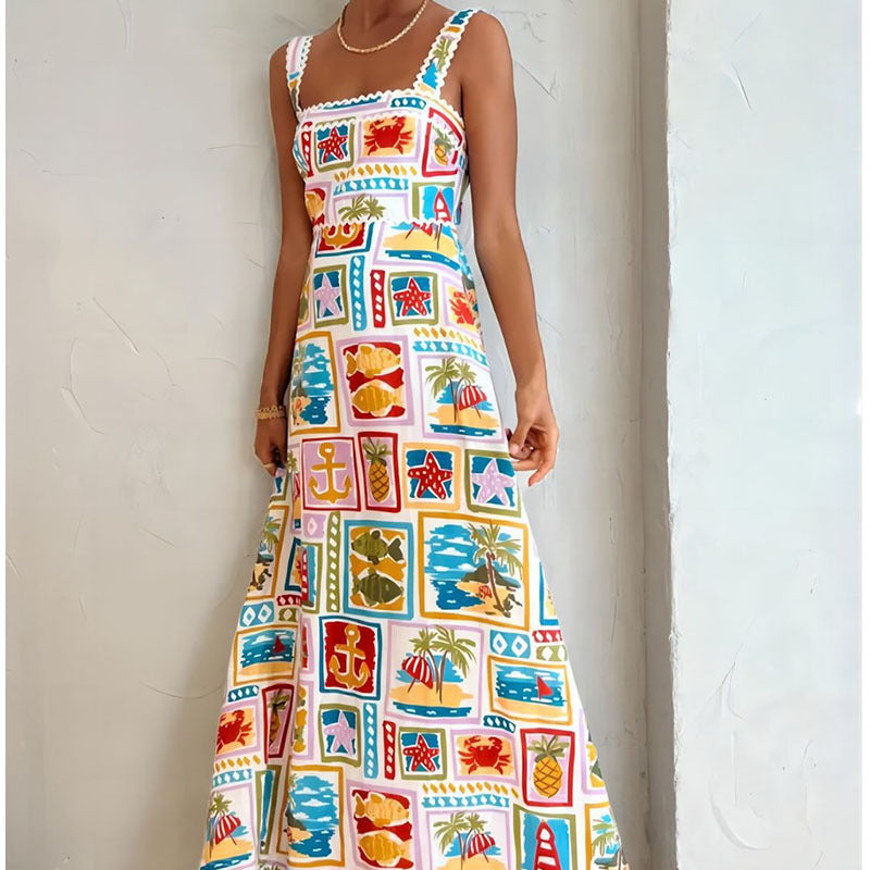 Personalized Graffiti Strap Tube Top Lace Dress