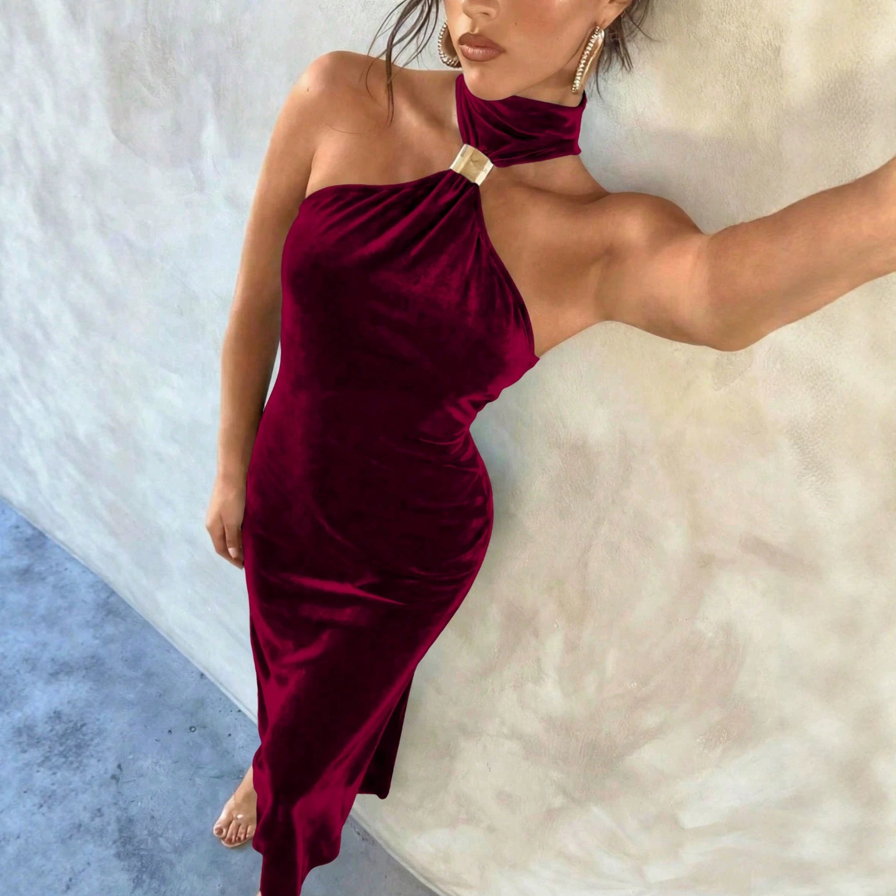 Women's Backless Halter Dress