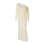 Women's 's One-Shoulder Asymmetric Long-Sleeve Maxi Dress
