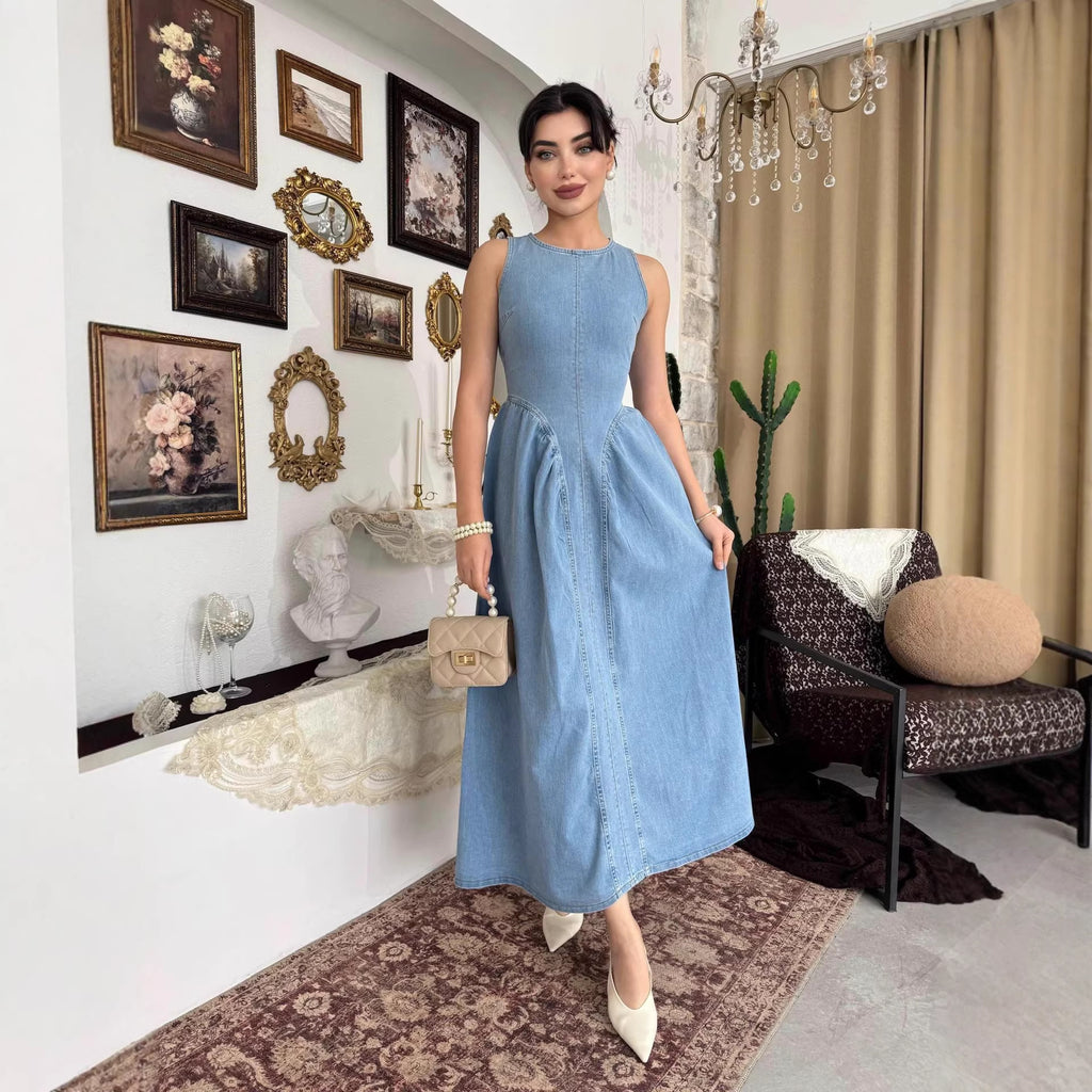Women's Backless Denim Dress