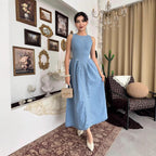 Women's Backless Denim Dress