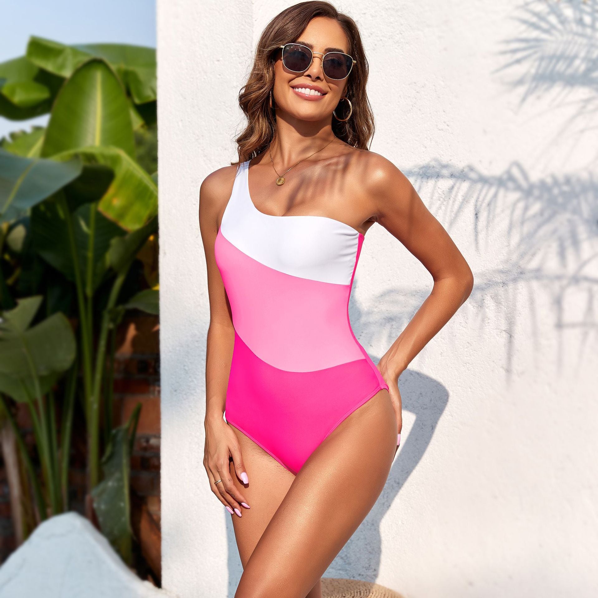 Solid Color One-piece Swimwear