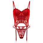 Red Embroidery Bra Lingerie