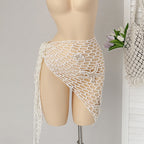 Summer Hollow Out Cutout Starfish Hand Crocheting Beach Triangle Shawl Sexy Fishnet Sunscreen Beach Towel