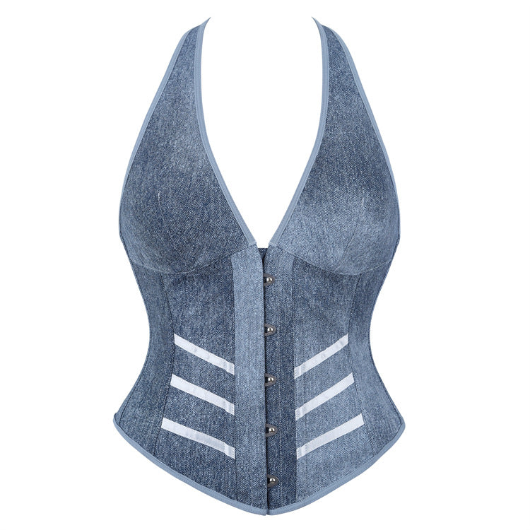 Women's Sexy Deep V Plunge Halter Breasted Sling Slim Slimming Body Shaping Top Supply