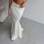 Spring Cross Design Niche Skirt Satin All Matching Hip Skirt