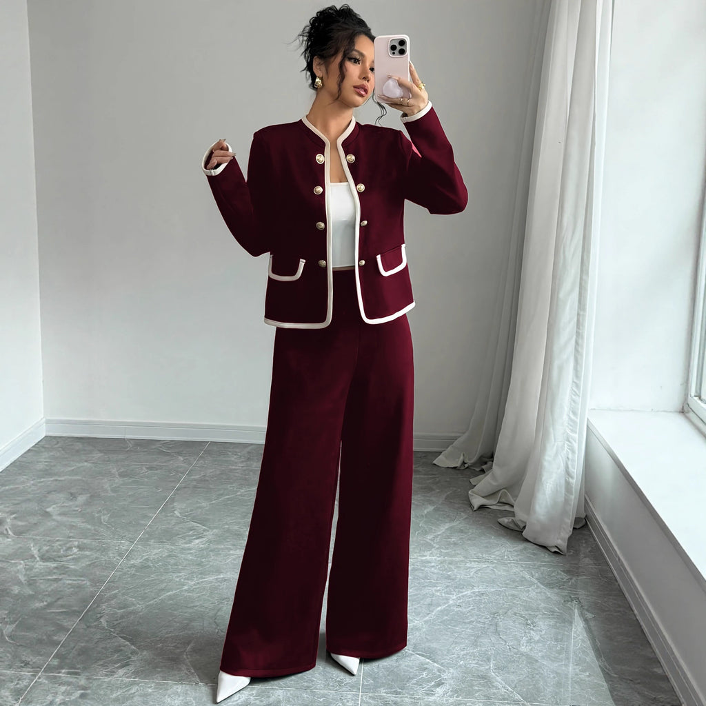Slimming Chinese Casual Women Red High End Fashionable French Korean Chanel Set