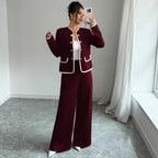 Slimming Chinese Casual Women Red High End Fashionable French Korean Chanel Set