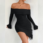 Women's Off-Shoulder Bell-Sleeve Dress