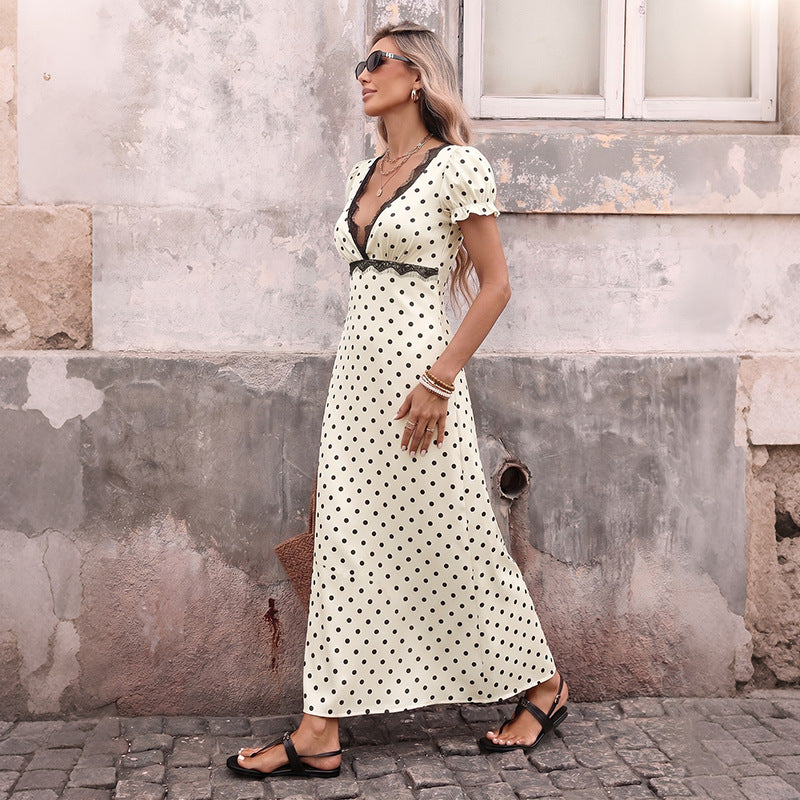 Women's Lace Polka Dot Dress