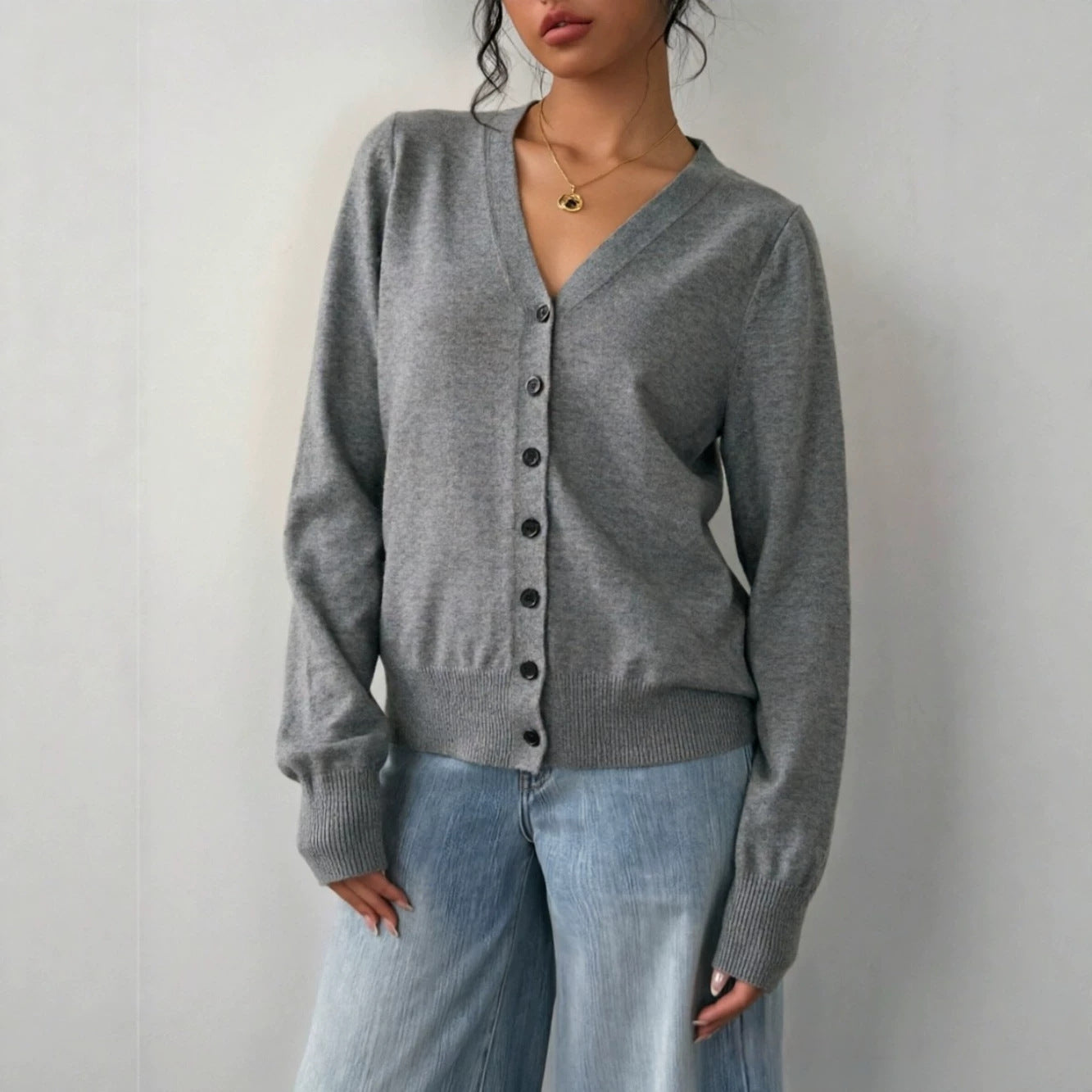 Women's Button-Front Knit Cardigan