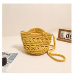 Colored Crossbody Cotton Thread Yellow without Lining
