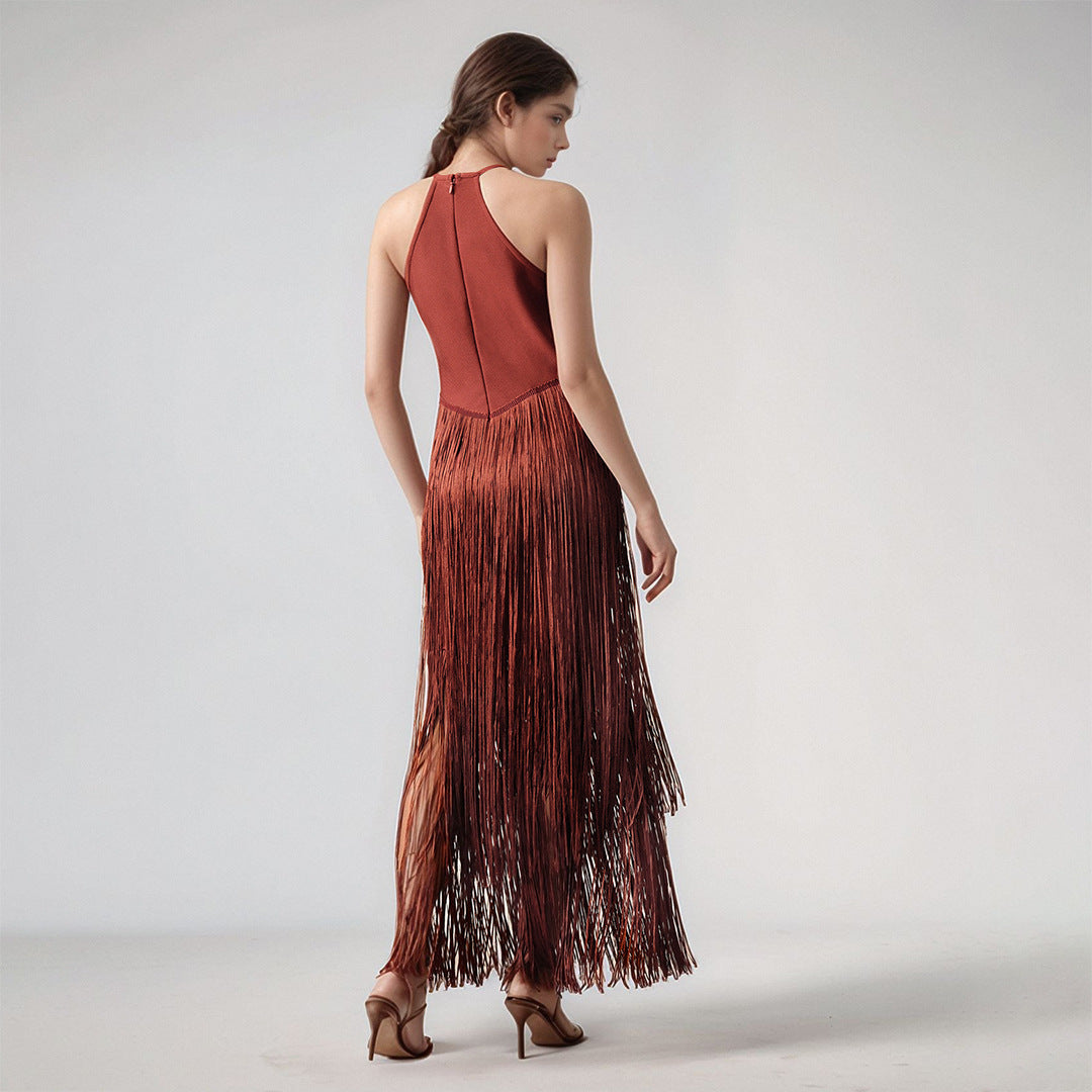 Tassel Sleeveless Bandage Party Dress