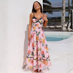 Pink Floral One-piece Swimwear
