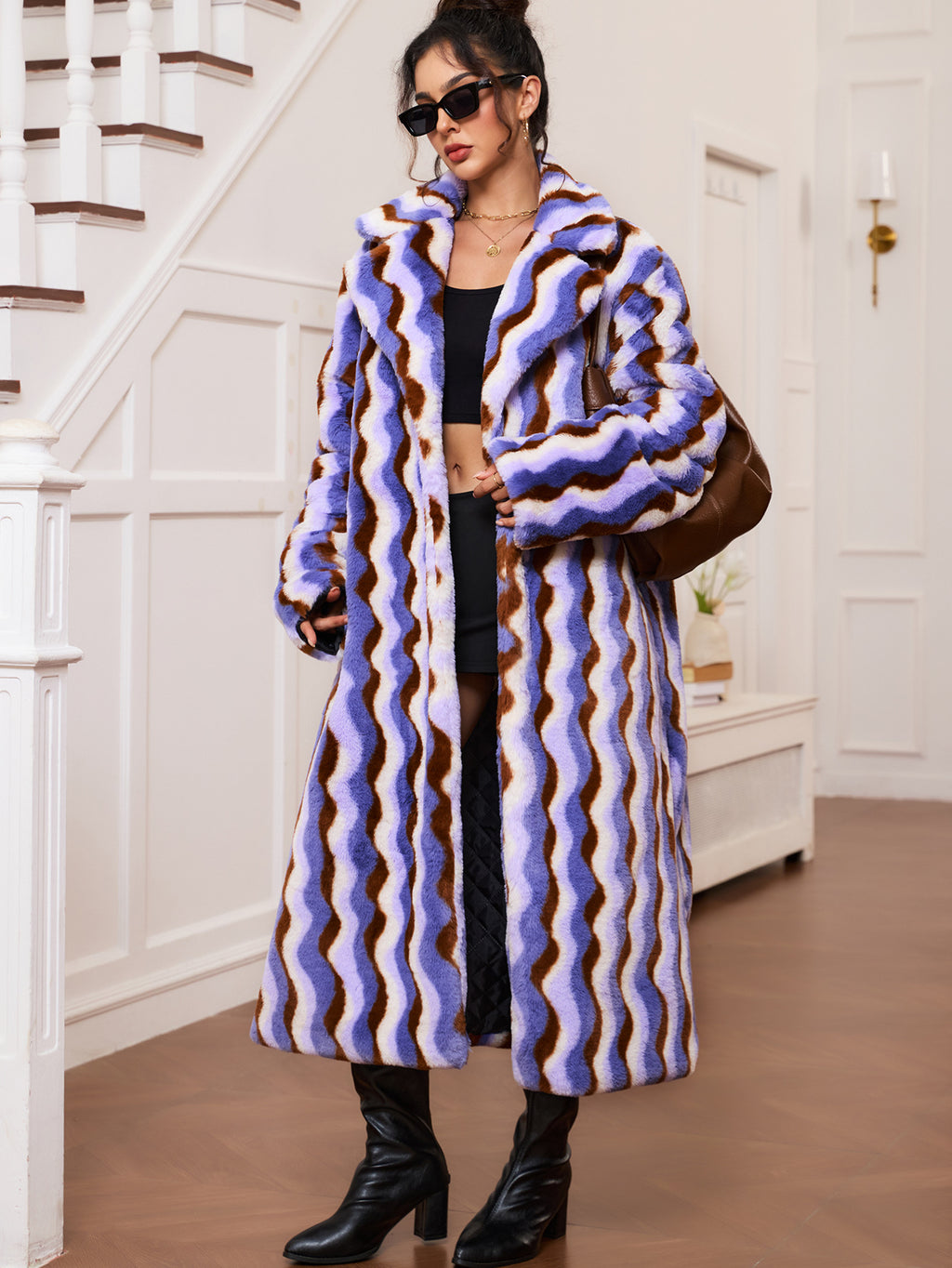 Wavy Purple Rabbit Fur