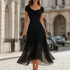 Women's Autumn Women Clothing Stitching Casual Elegant V Neck Dress