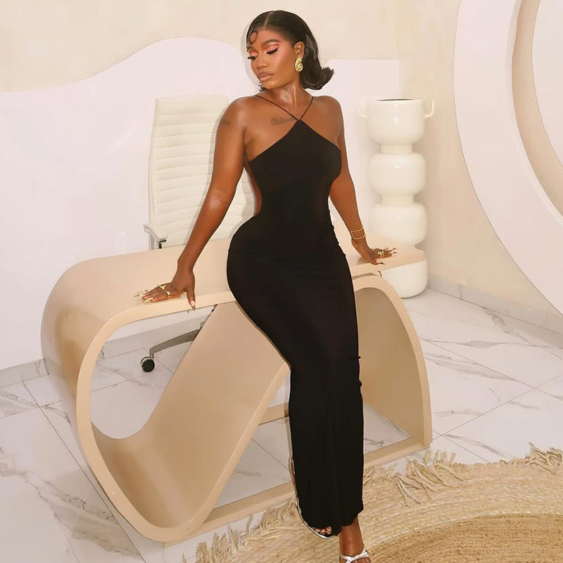 Solid Color Elegant Dress Elegant One Step Low Waist Hip Halte