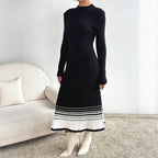 Women's Striped Pleated Dress