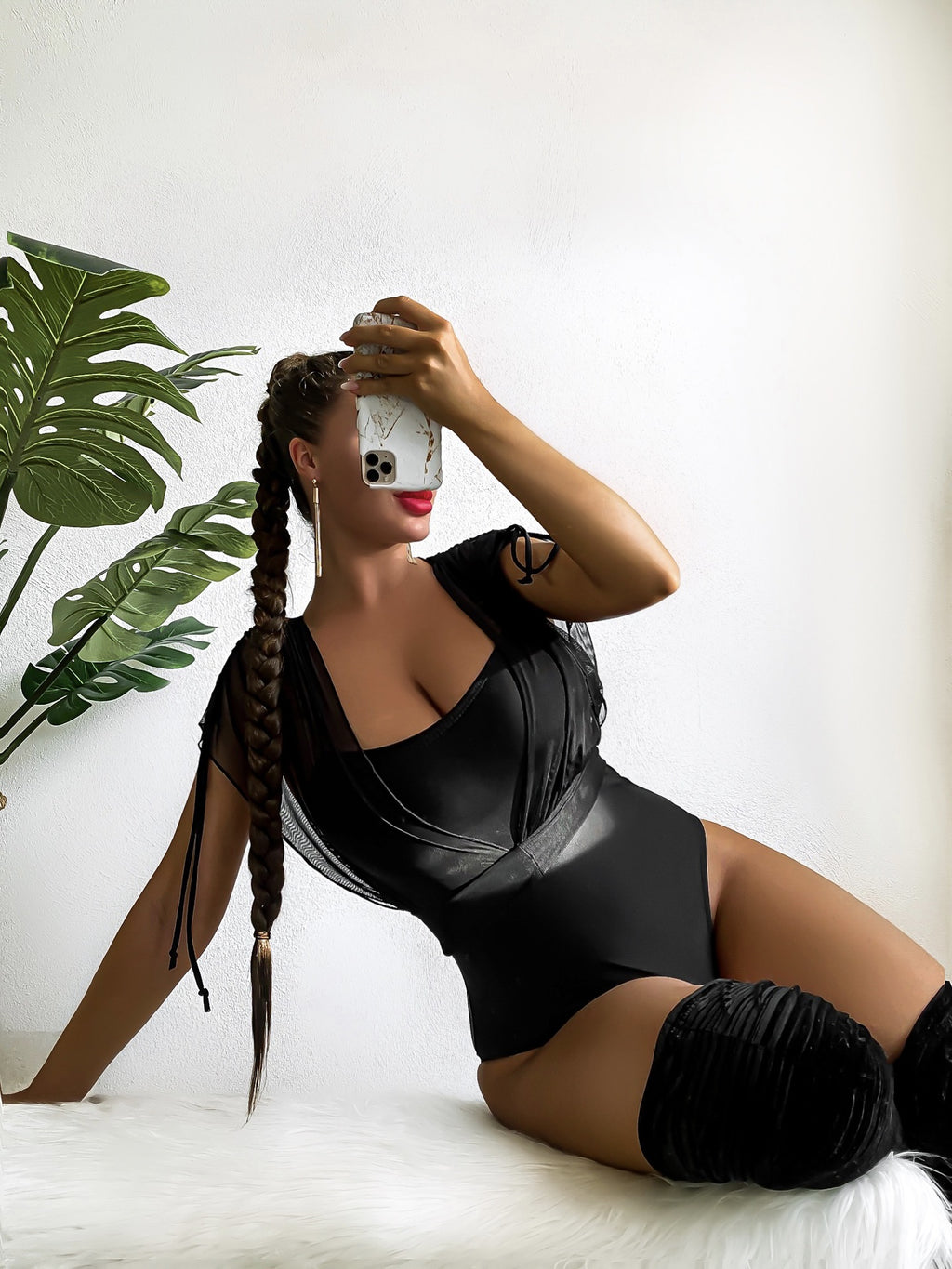 Solid Color One-piece Swimwear
