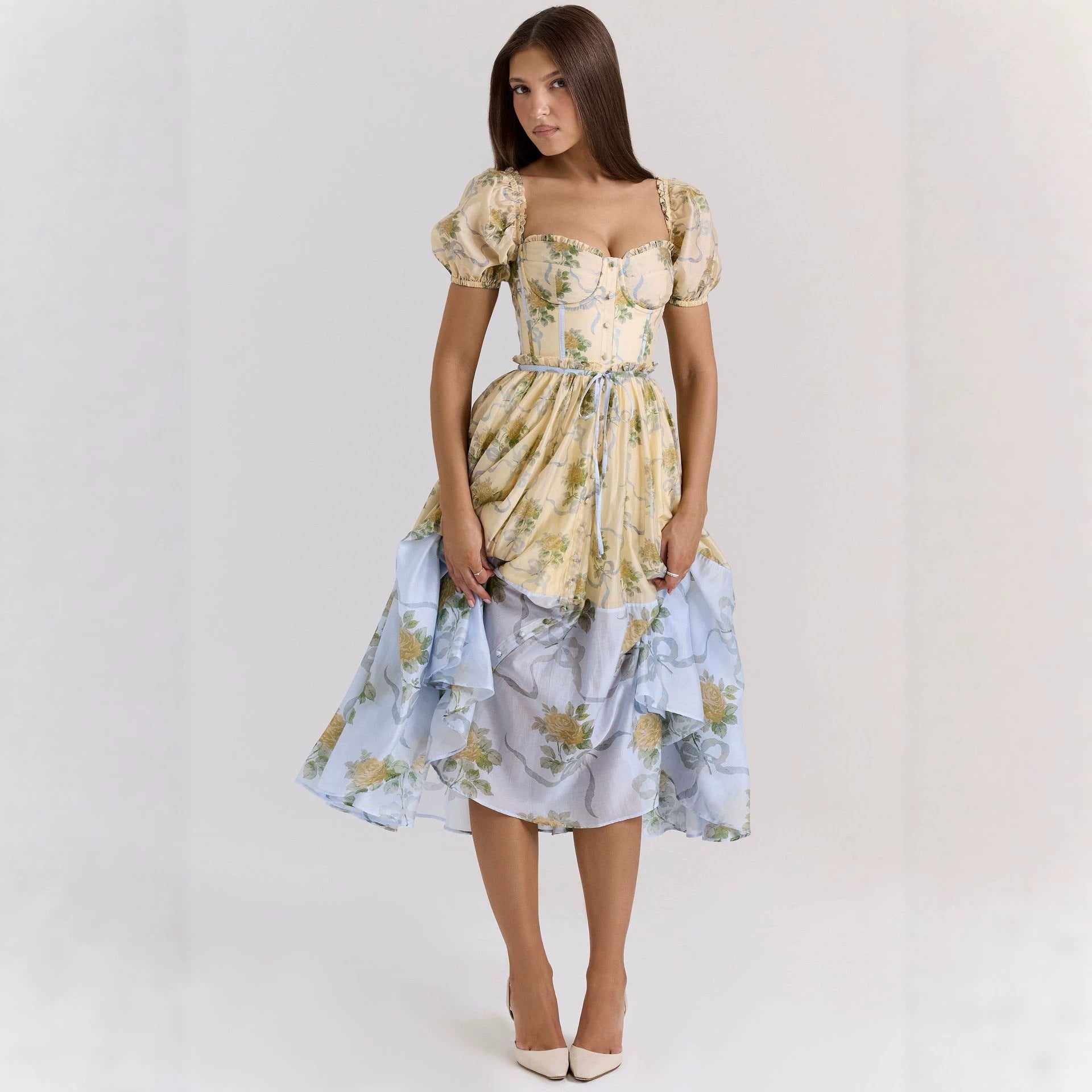 Women's Floral Pleated Dress