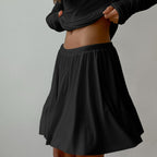 Rayon Slim Fit Long Sleeve Short Dress Two Piece Casual Thin See Through Knitted Ladies Homewear
