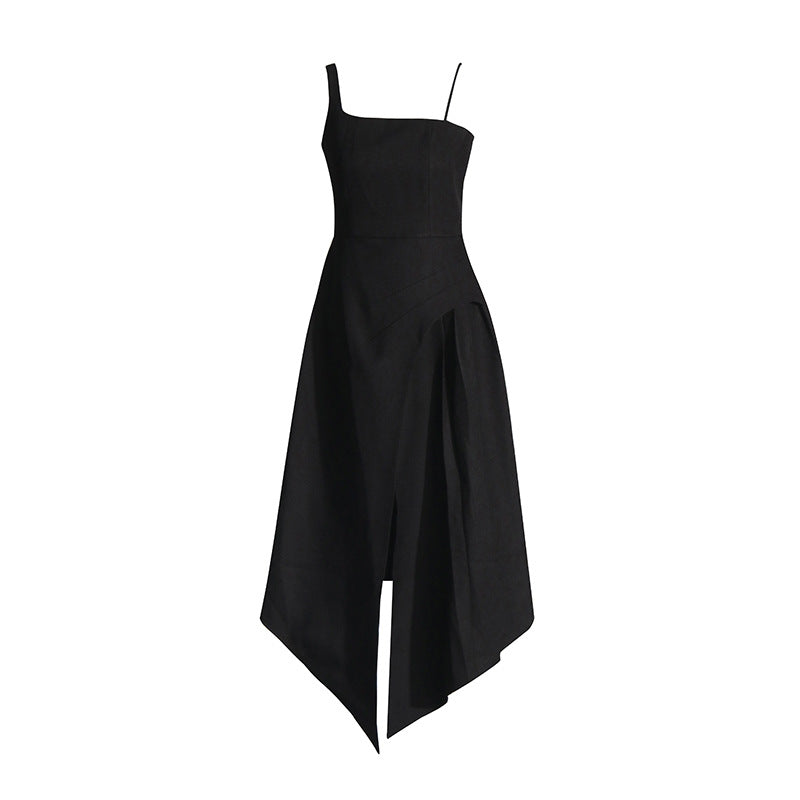 Elegant Vietnam Detachable Pullover Patchwork Cami Dress Summer Slit