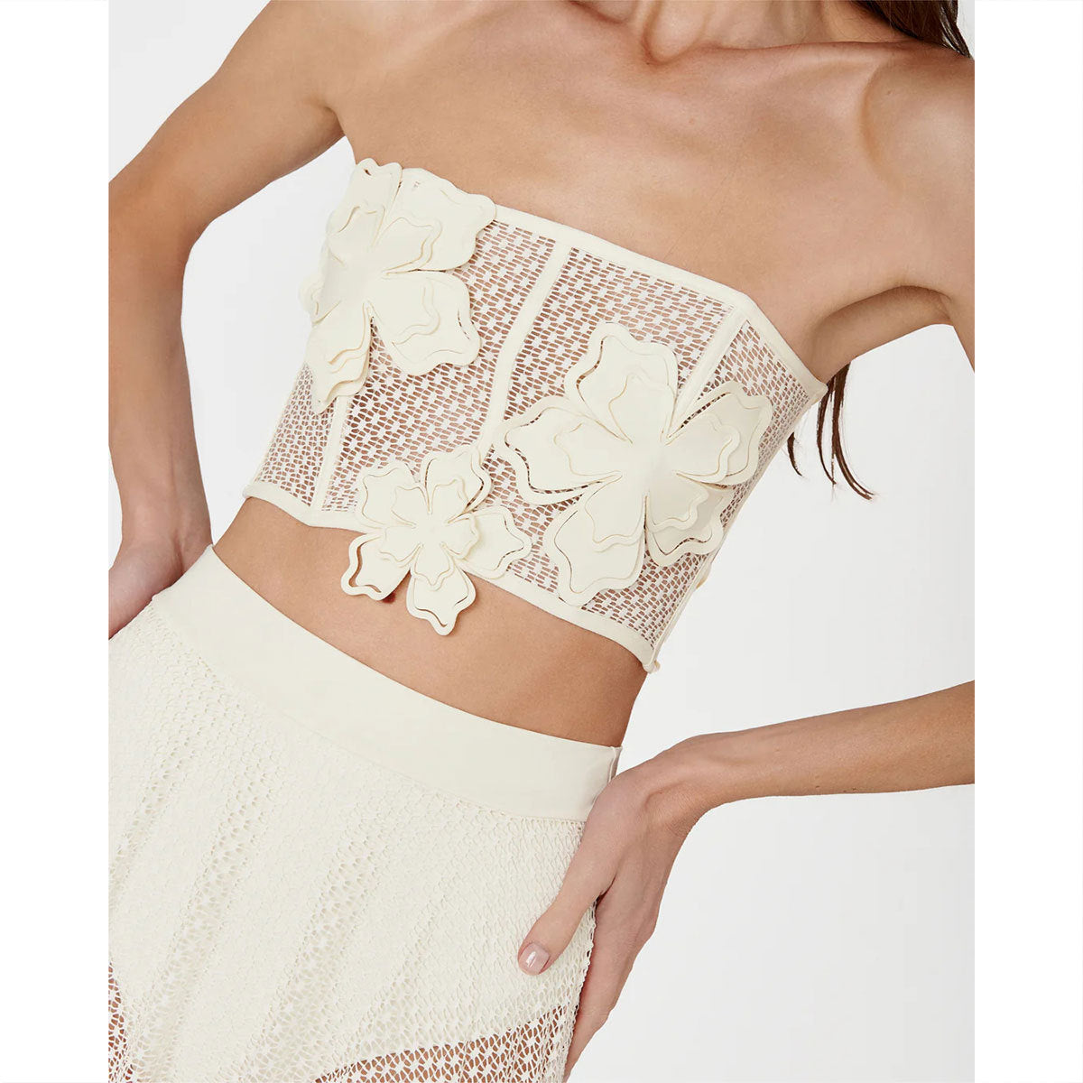 Women's Cutout Tube-Top Bikini Skirt Set