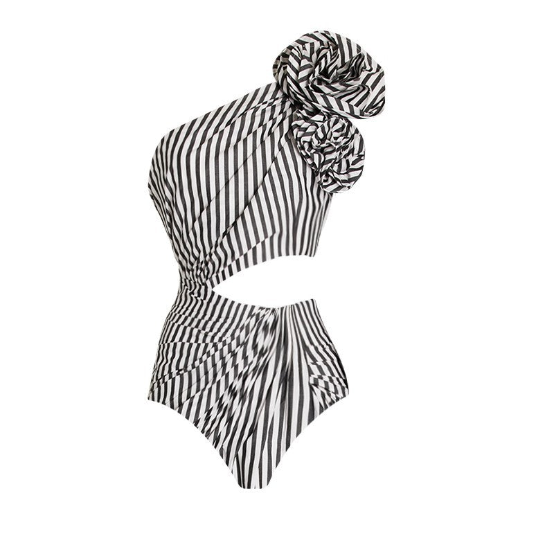 Pleated Ruffled One-piece Swimwear