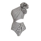 Pleated Ruffled One-piece Swimwear