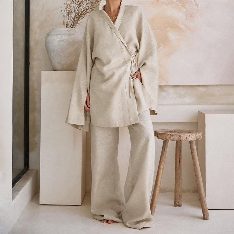 Casual Cotton-Linen Trousers