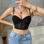 's Starry Boning Corset Top Lingerie Bra Camisole