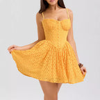 Women's Lace-Trim Floral Lace Mini Dress