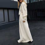 French Long-Sleeve Shirt & Split Skirt Set