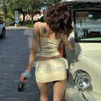 Women's Printed Camisole & Low-Waist Skirt Set