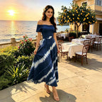Women's Printed Off-Shoulder A-Line Maxi Dress